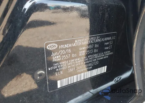 2017 Hyundai Sonata Sport z USA, uszkodzony, nr VIN 5NPE34AFXHH462720